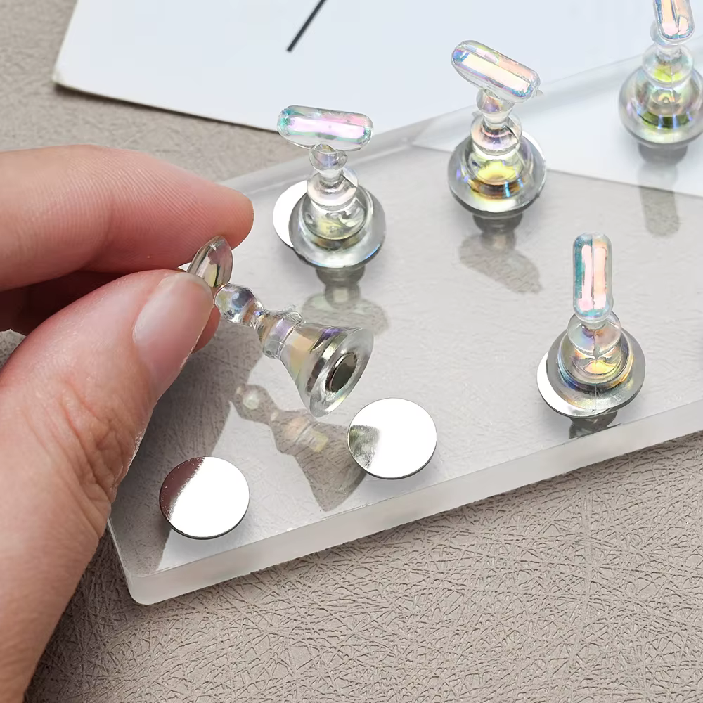 Support magnétique Transparent pour faux ongles Aurora, 5/10 pièces, présentoir à pression sur les o