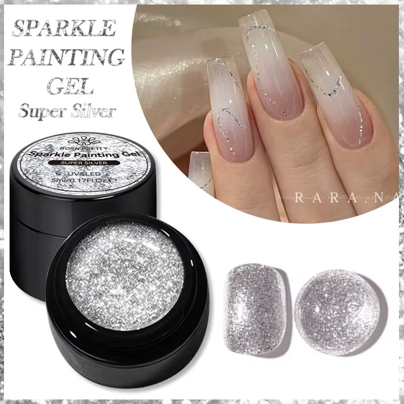 BORN PRETTY – vernis à ongles en Gel métallique, effet miroir, Chrome, or, argent, ligne de dessin S