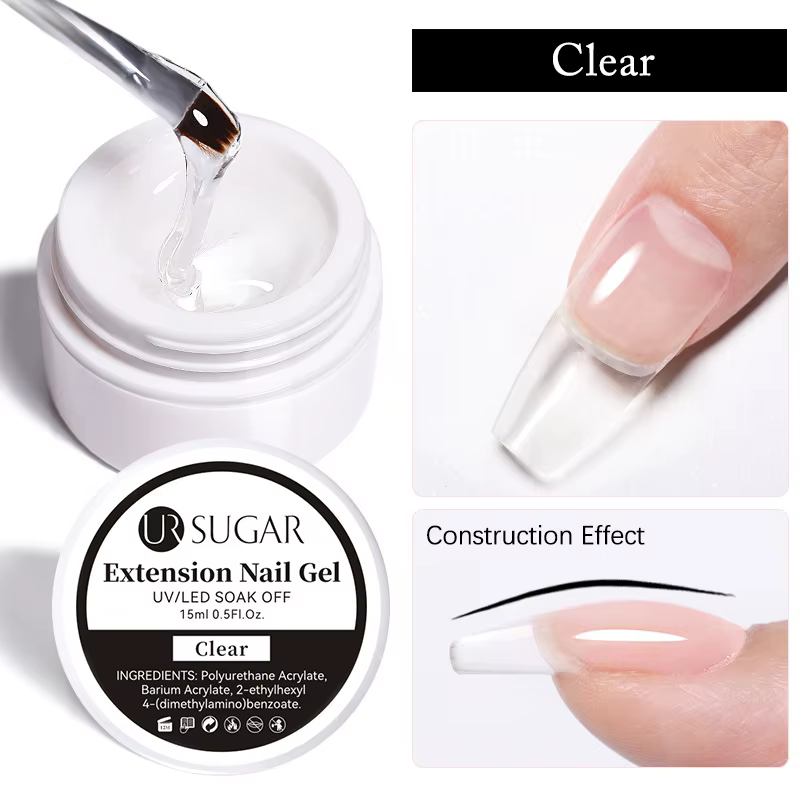 Nouveau Gel d'Extension d'Ongles 6-en-1 15ML Transparent Gel Constructeur Rapide Semi-Permanent Auto