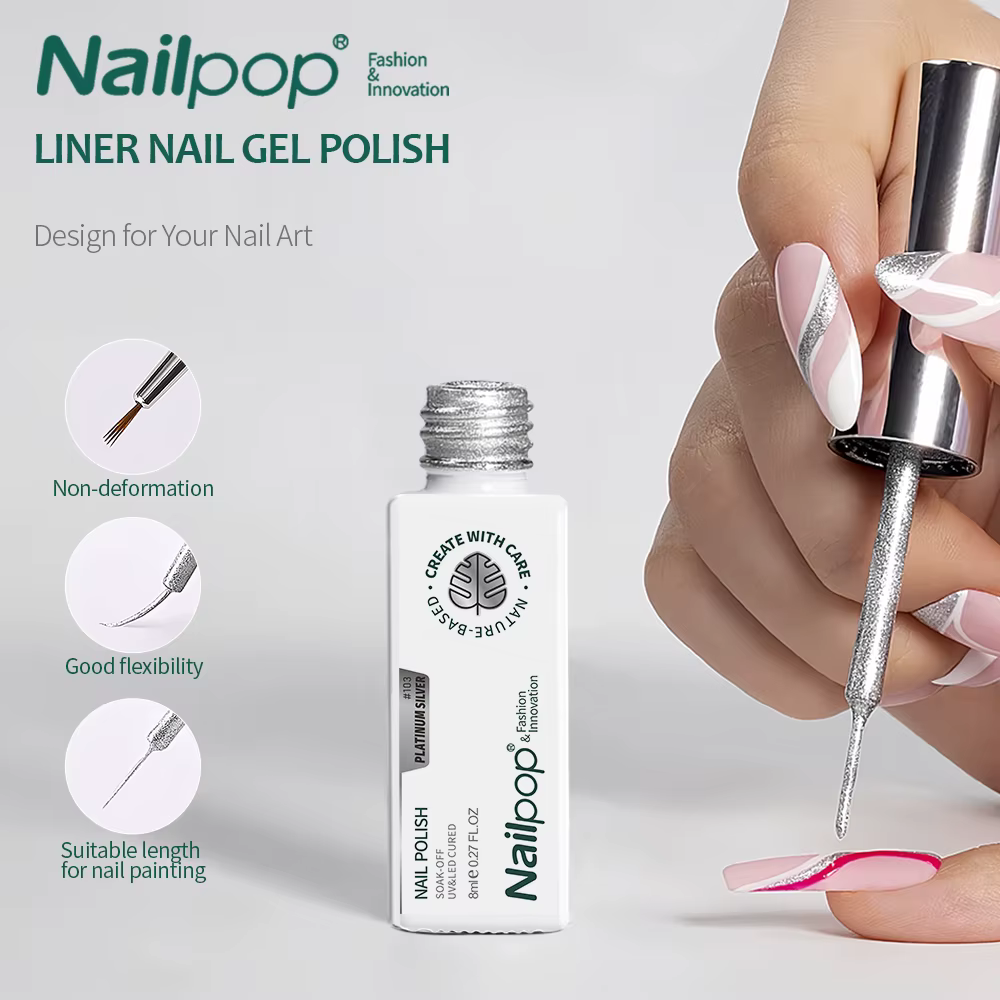 NAILPOP Gel vernis à ongles Liner 8ML 5 couleurs Nail Art peinture Gel pour pointes françaises tourb