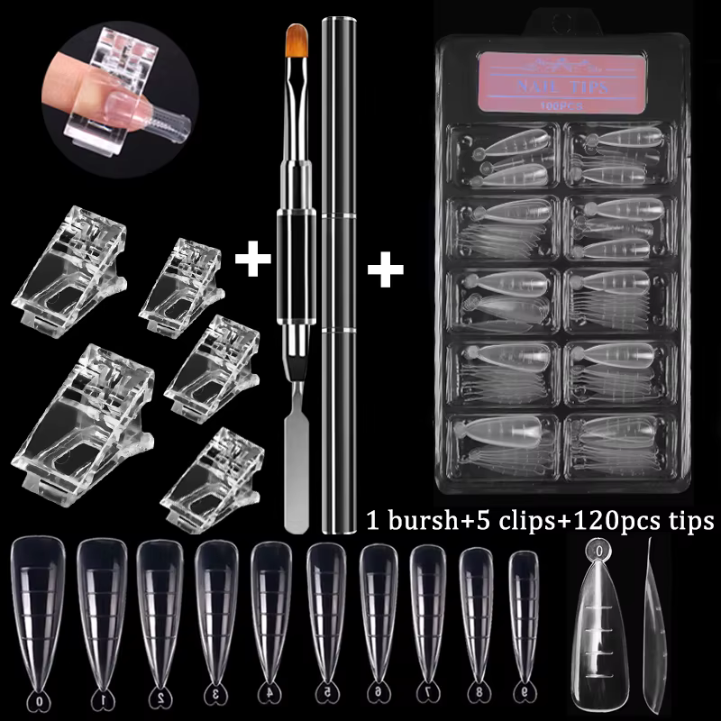 100 pièces/boîte ongles conseils ensemble complet acrylique faux doigt UV Gel vernis rapide faux ong