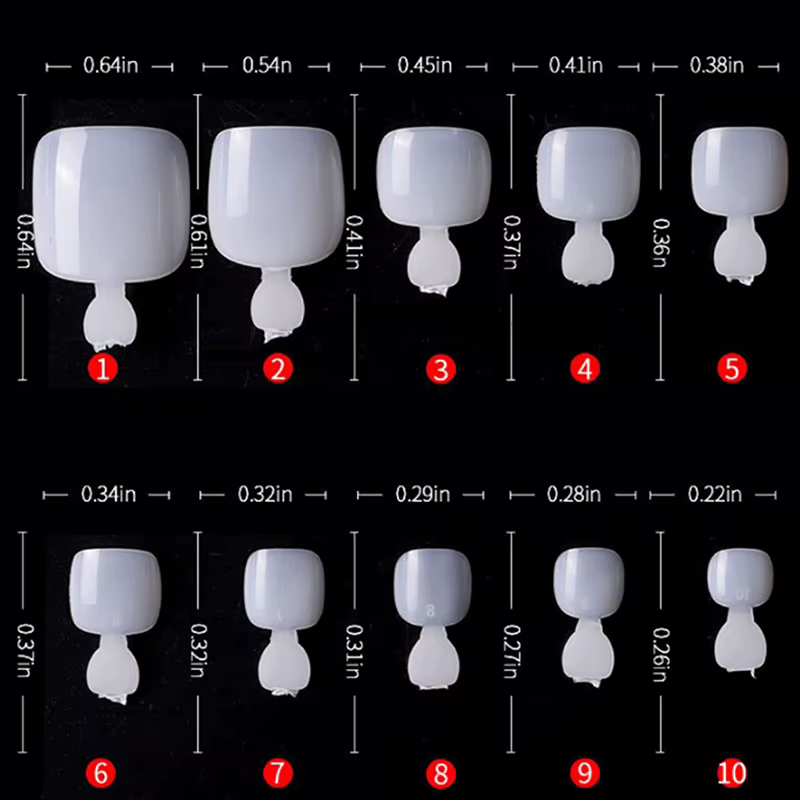 500 faux ongles d'orteils artificiels, pointes françaises pour manucure des pieds, faux ongles