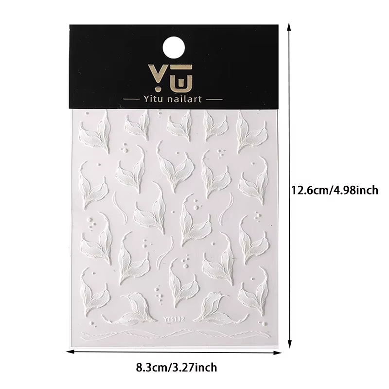 Autocollants pour ongles en queue de poisson blanche, autocollants pour Nail Art, décalcomanies pour