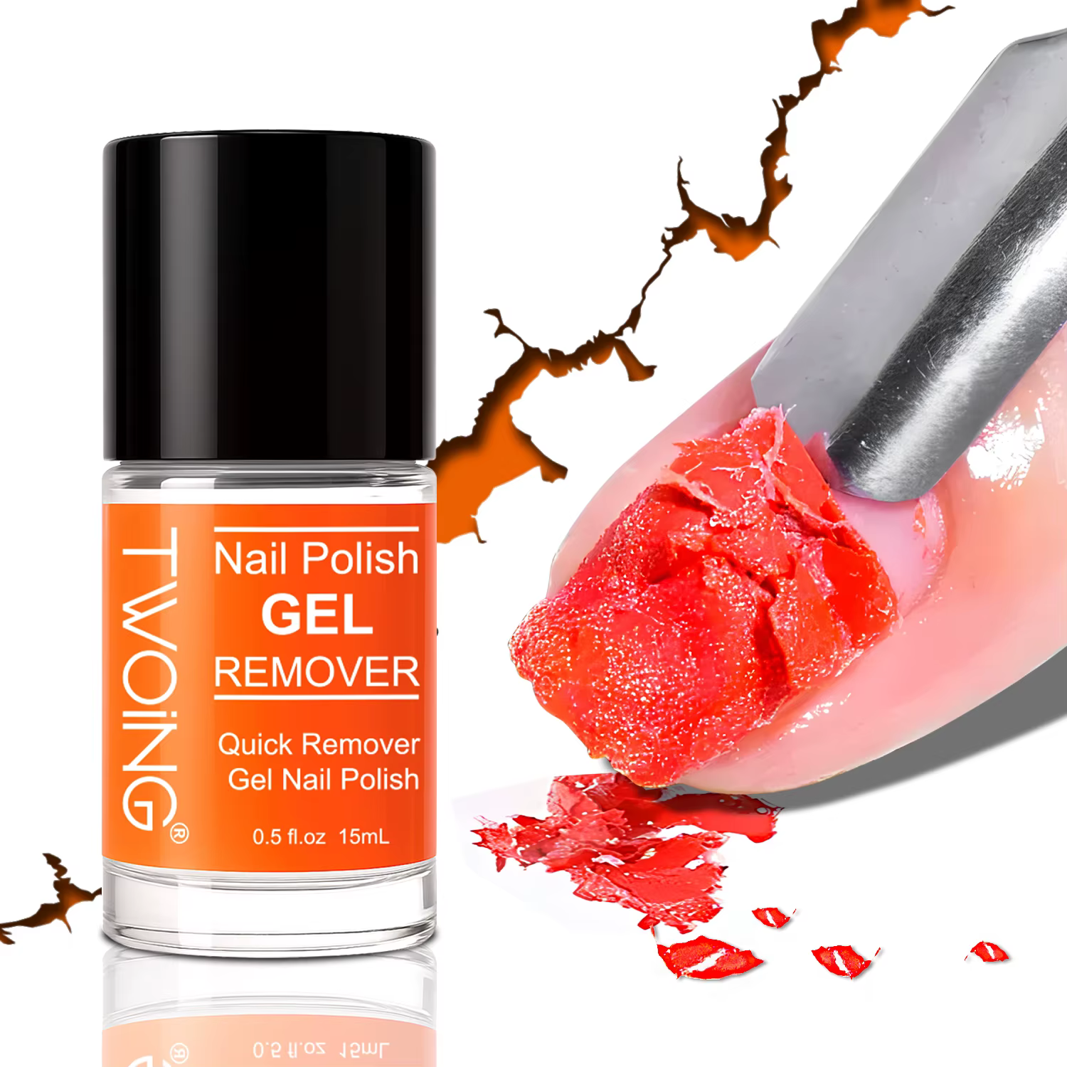 TWOING Dissolvant de vernis à ongles en gel dissolvant de vernis rapide et facile en 2-3 minutes, pa