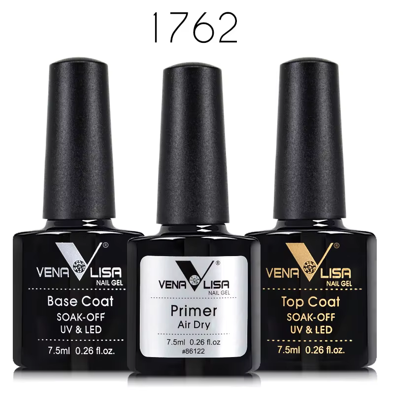 Venalisa Kit de vernis à ongles Gel fonctionnel sans acide couche de Base d'apprêt tremper UV LED lo