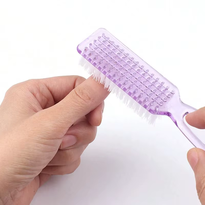 Brosse de nettoyage pour ongles, 2 pièces, élimine la poussière, poudre, nettoyant en plastique pour
