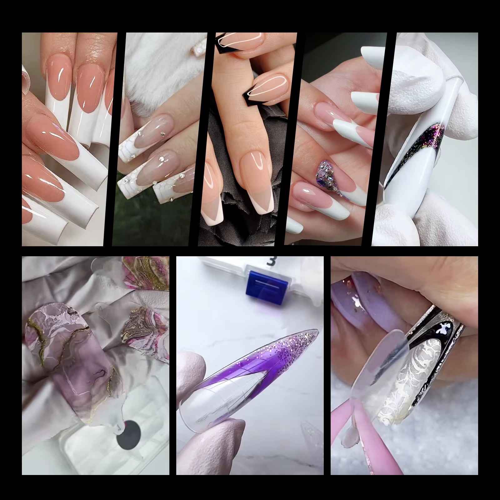 TP 60/120 pièces moule en Silicone pour ongles français réutilisable pour système Duet ongles double