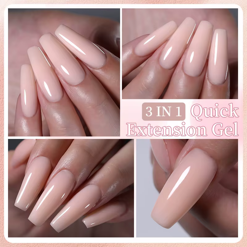 LILYCUTE 7ML Extension rapide Gel pour ongles Vernis Semi Permanent acrylique cristal blanc clair Nu