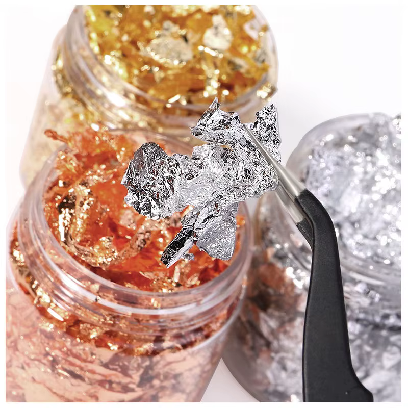 1 boîte de papier feuille d'or flocons pour Nail Art, paillettes, résine époxy, remplissage, feuille