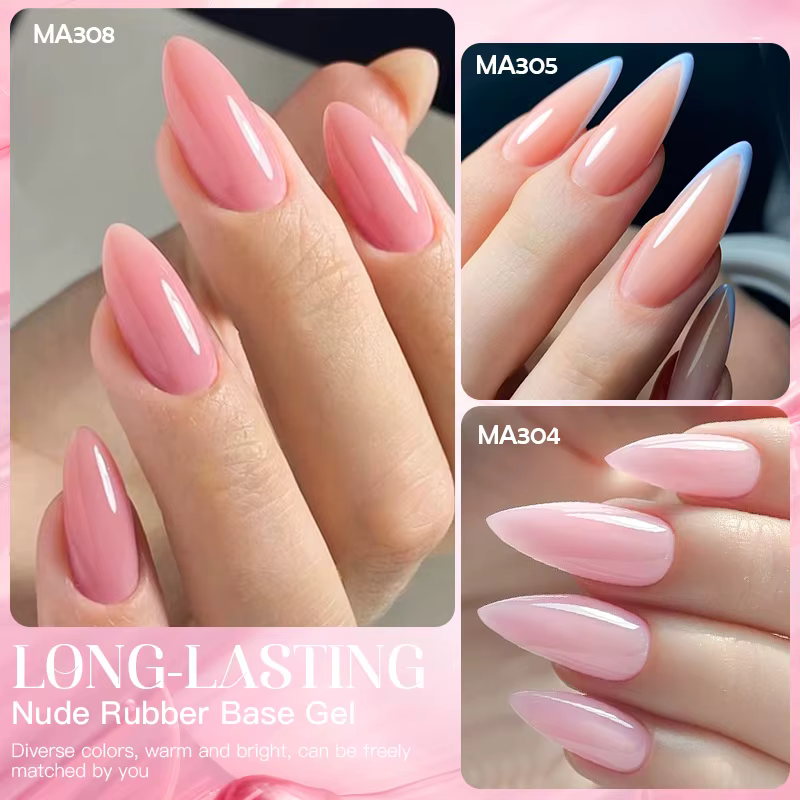 Vernis à ongles Gel Base en caoutchouc nu 2 en 1, Semi-Permanent, coloré, UV LED, pour manucure, ver