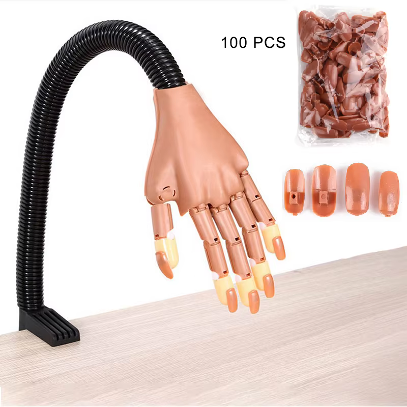 Nail Art pratique main manucure pratique doigt acrylique ongles conseils avec 100 pièces faux ongles