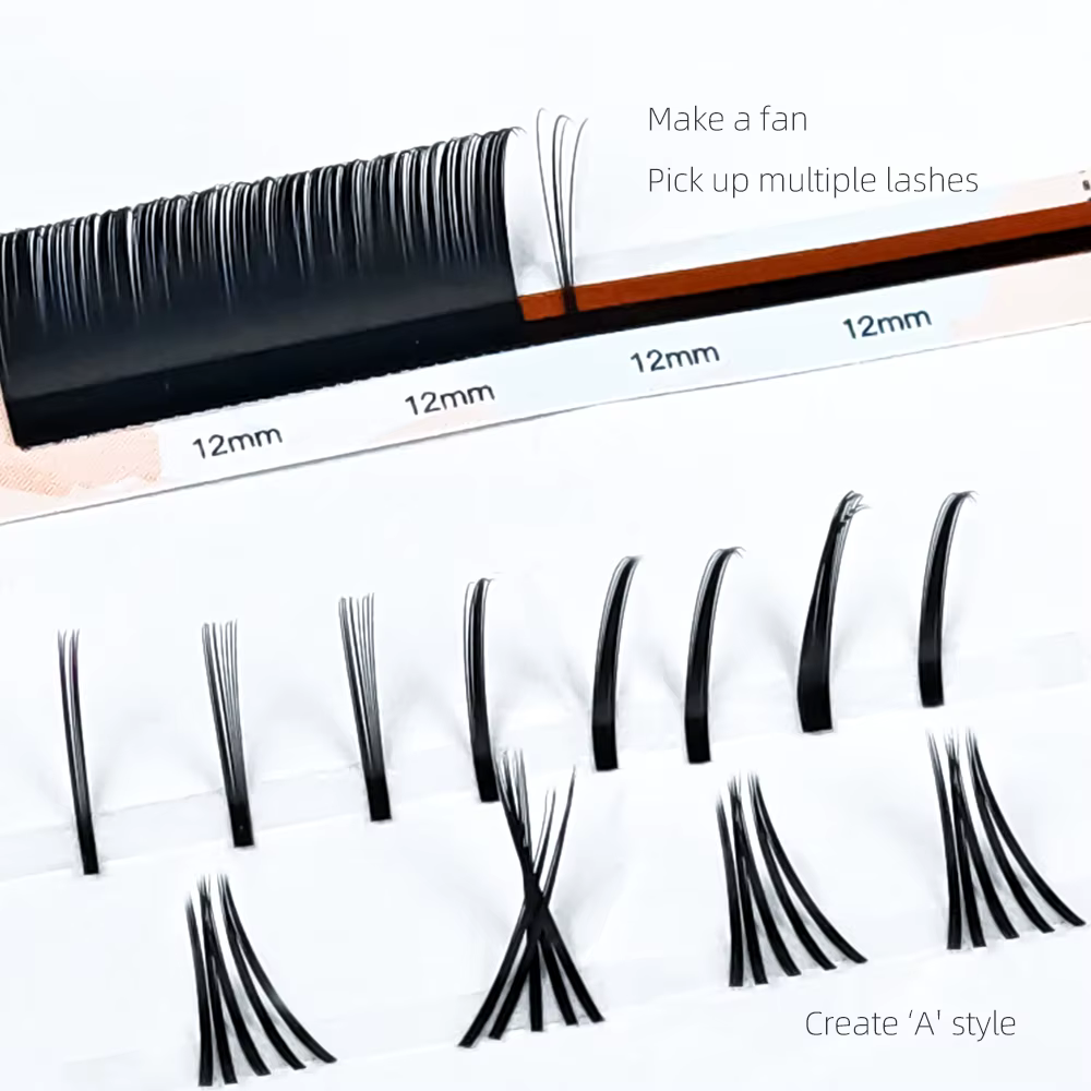 Yelix camélia cils avec adhésif LC LB LJ C D Curl cils Extensions de cils doux naturels Volume russe
