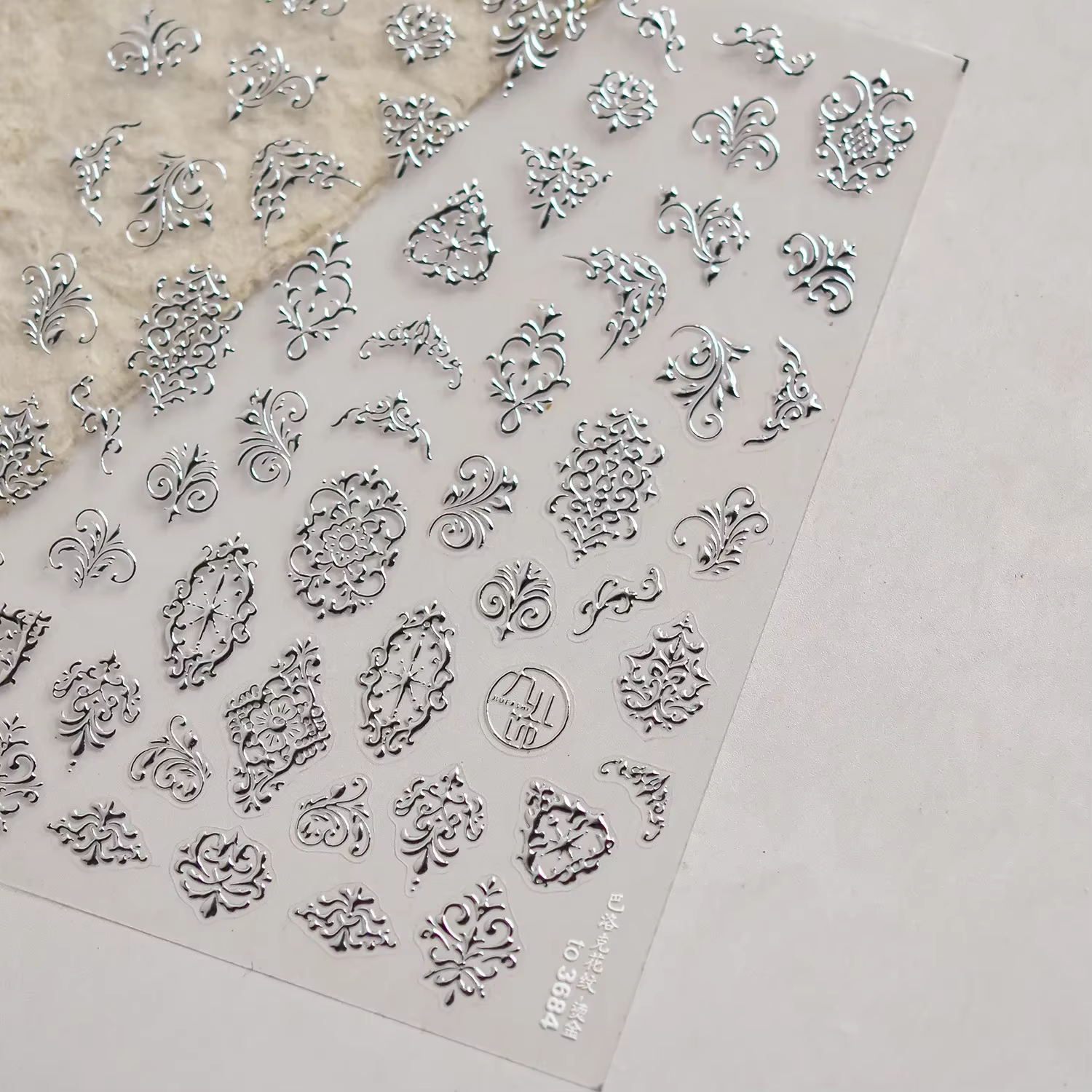 Autocollant Vintage japonais Boho en dentelle florale 5D pour Nail Art, motif bohème, estampage à ch