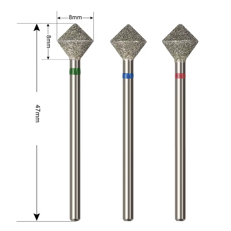 C Radians diamant foret à ongles outil de coupe de bord d'ongle diamant sable polissage accessoires