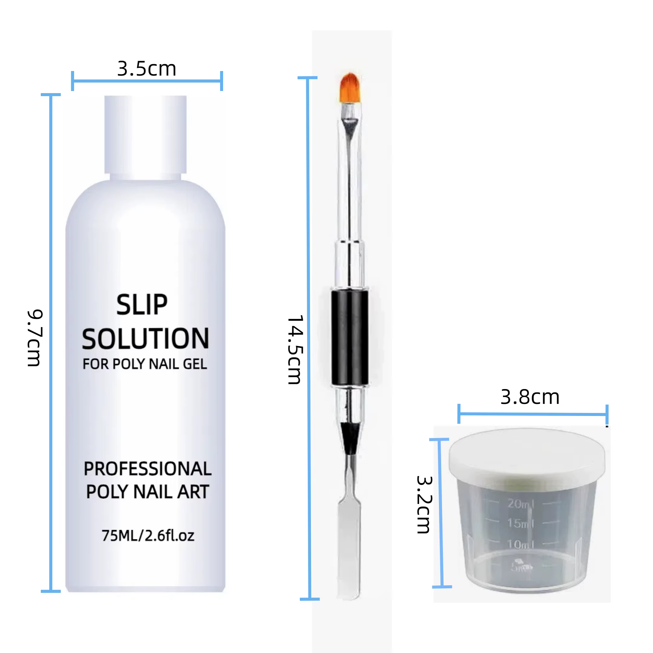 Solution de glissement pour ongles 75 ml pour extension de polygel, gel UV, outils de manucure et de