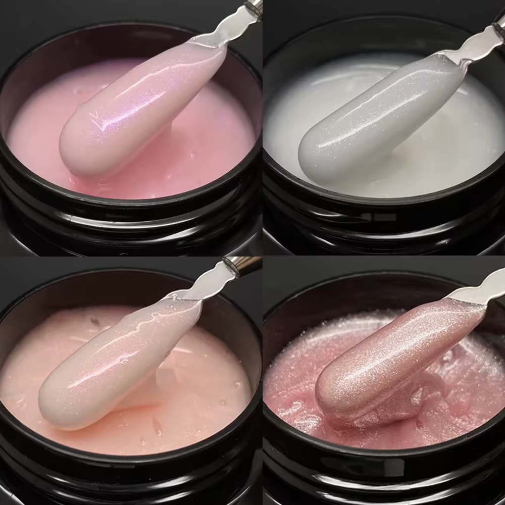 Jillnails 50g Gel moyen auto-nivelant 50ml constructeur de Gel blanc rose laiteux pour la constructi