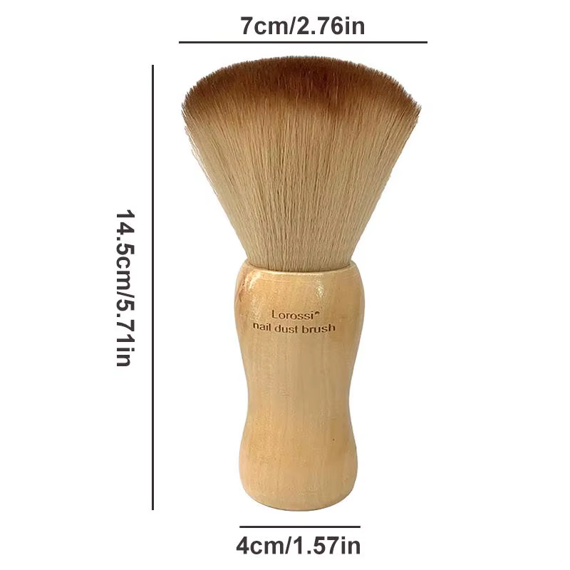 Professionnel moelleux ongles Art brosse ronde manche en bois nettoyage de la poussière brosse de ma