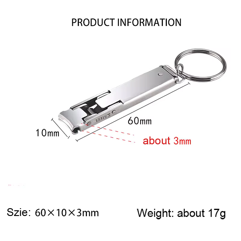 Ultra Mince Coupe-ongles Pliable Portable Voyage Ongle Porte-clés Ciseaux Cutter En Acier Inoxydable