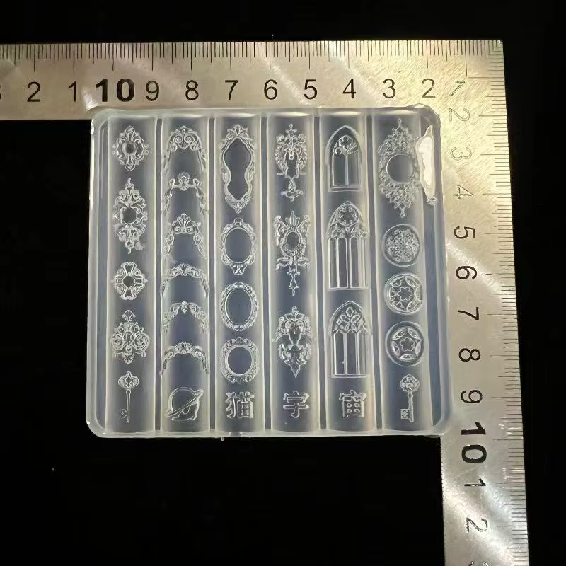 Décoration 3D en Silicone pour Nail Art, Collection de motifs rétro européens, bougeoir, modèle Tran