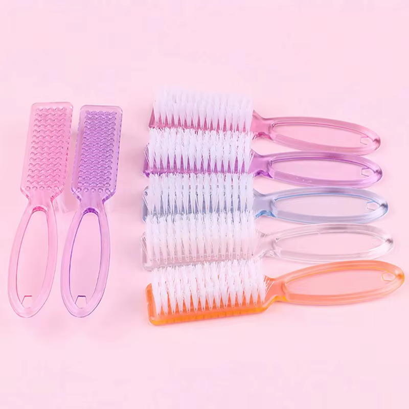 Brosse de nettoyage pour ongles, 2 pièces, élimine la poussière, poudre, nettoyant en plastique pour