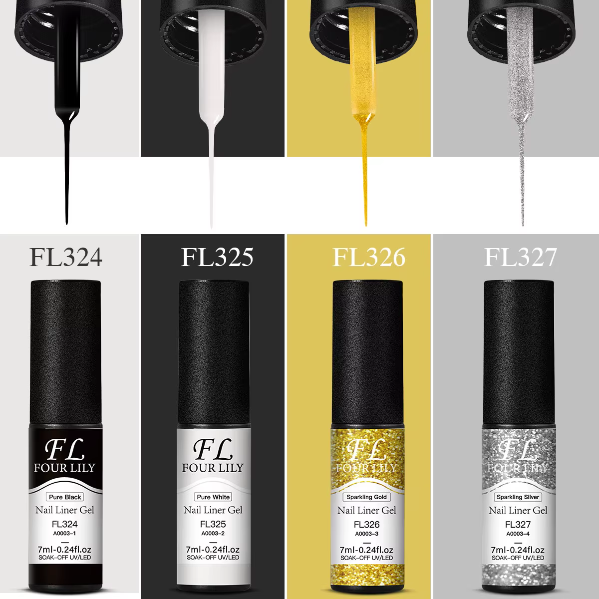 Kit de vernis à ongles Gel, noir, blanc, or, argent, fournitures pour ongles français, Design UV/LED