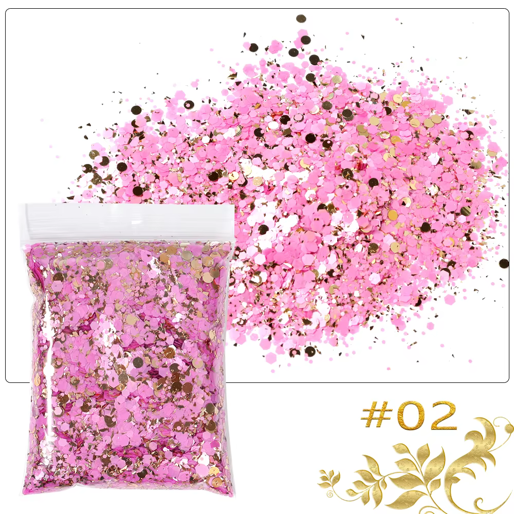 50 g/sac holographique gros paillettes princesse série or cosmétique artisanat paillettes pour résin