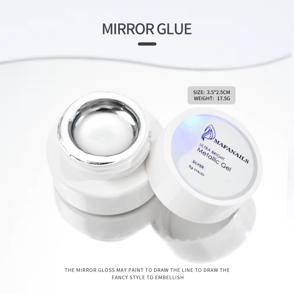 Vernis à ongles métallique miroir, vernis Semi-permanent, effet chromé miroir, peinture argentée, Ge