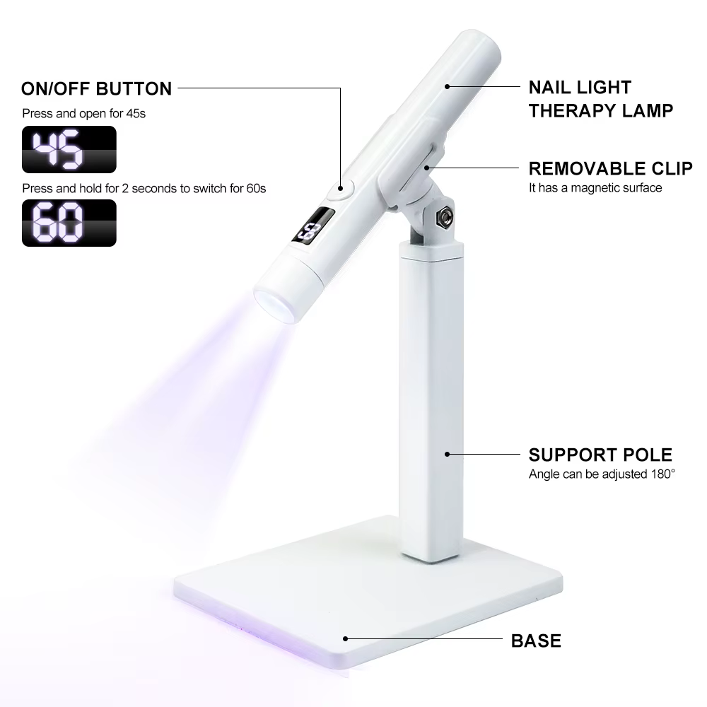 Lampe LED UV Portable pour ongles et Base de Support de lumière LED Rechargeable pour les ongles Gel
