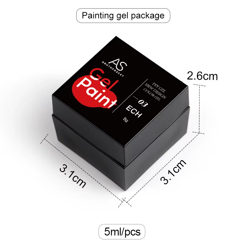 AS Sliver métal effet ligne fleur dessin Gel tremper des couleurs transparentes 5g peinture Gel vern