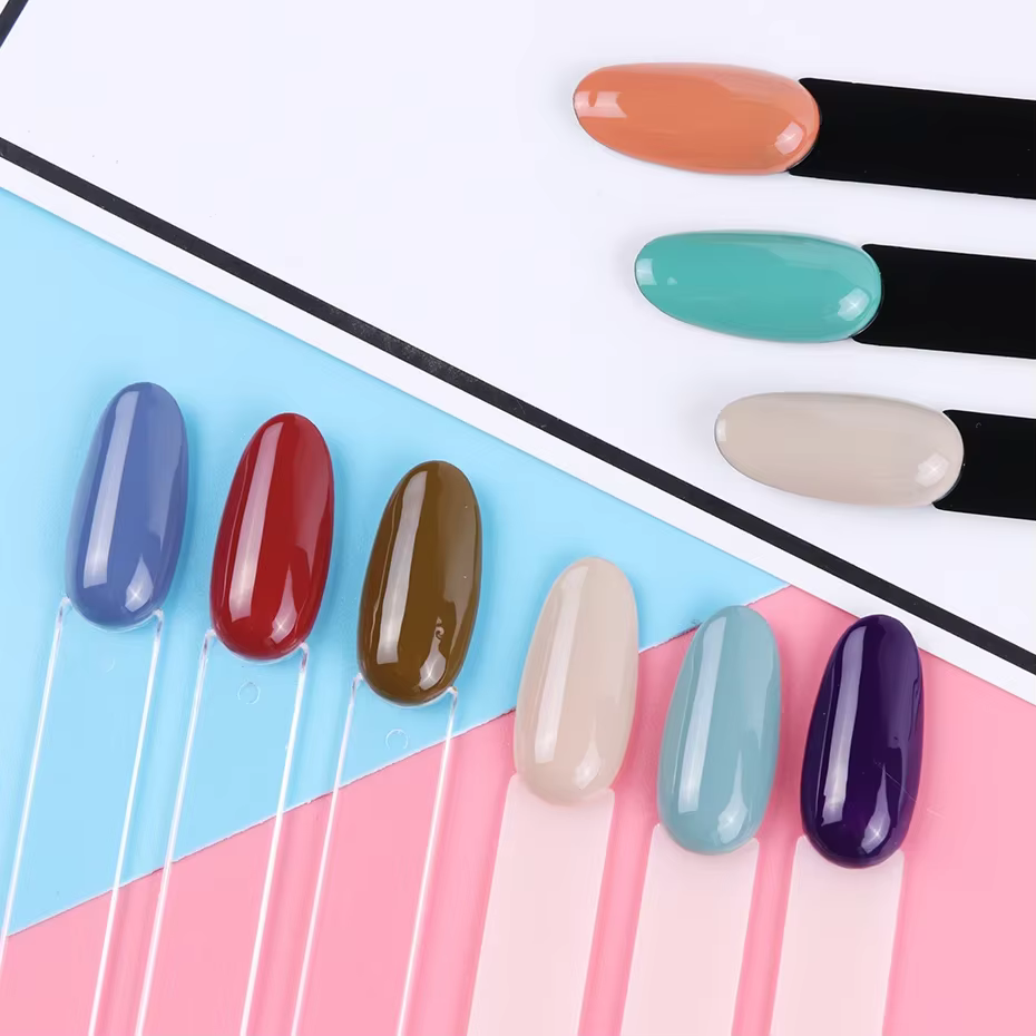 Embouts d'affichage pour faux ongles, 50 pièces, tableau de couleurs naturel clair, Style éventail o