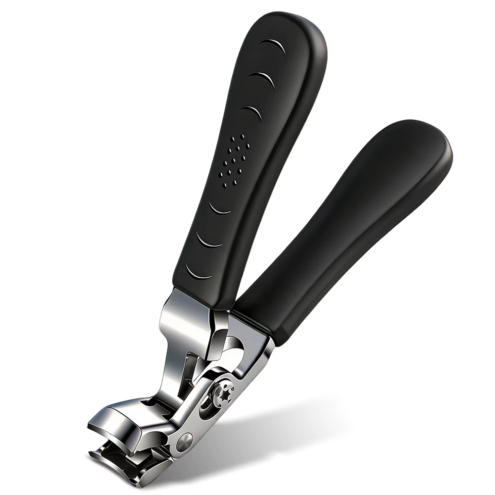 Coupe-ongles avec récupérateur, tête inclinée, pour ongles épais, ouverture large, pour ongles de pi