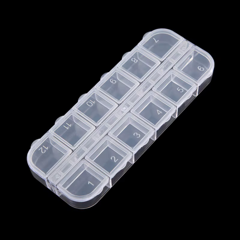 Boîte de rangement d'accessoires de Nail Art, boîte de rangement rectangulaire en plastique Transpar