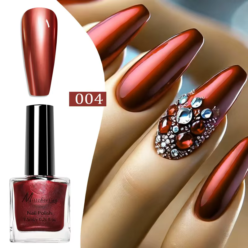 Vernis à ongles effet miroir métallique 12 couleurs, séchage rapide, longue tenue, pour décoration d