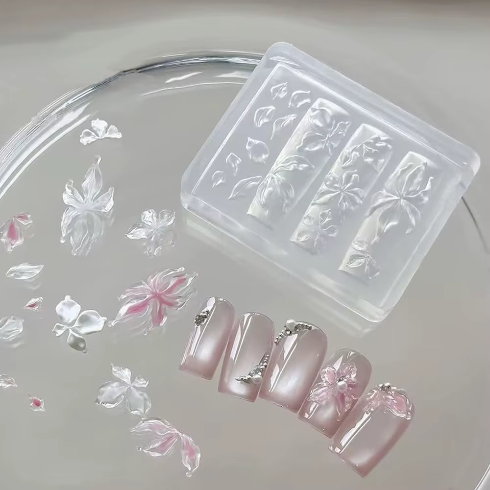 Moule en silicone pour ongles, motifs 3D multi-formes, boutons mignons, outil de manucure DIY pour f