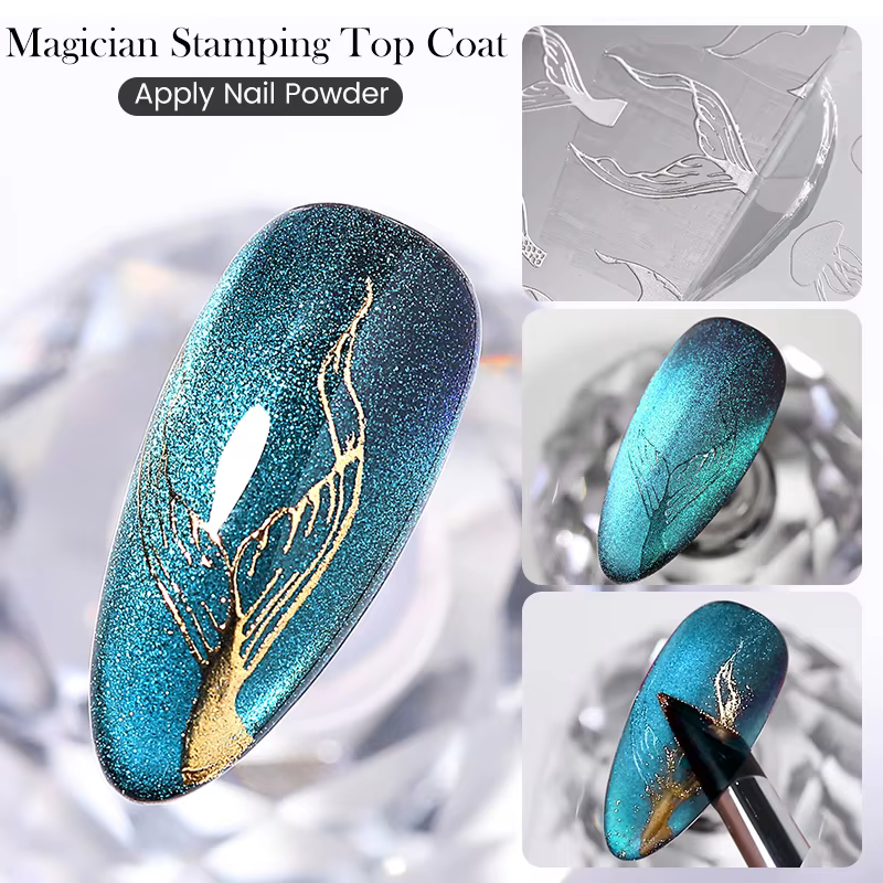 BORN PRETTY – couche de finition d'estampage de magicien, 5ml, sans lingette, Gel d'estampage Transp