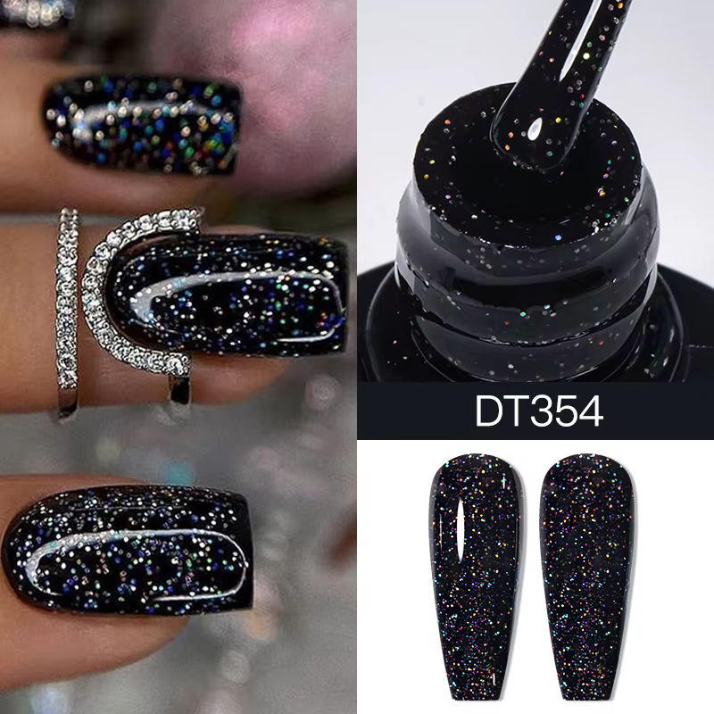 MEET ACROSS 7ml vernis à ongles à paillettes scintillantes Semi Permanent rouge argent réfléchissant
