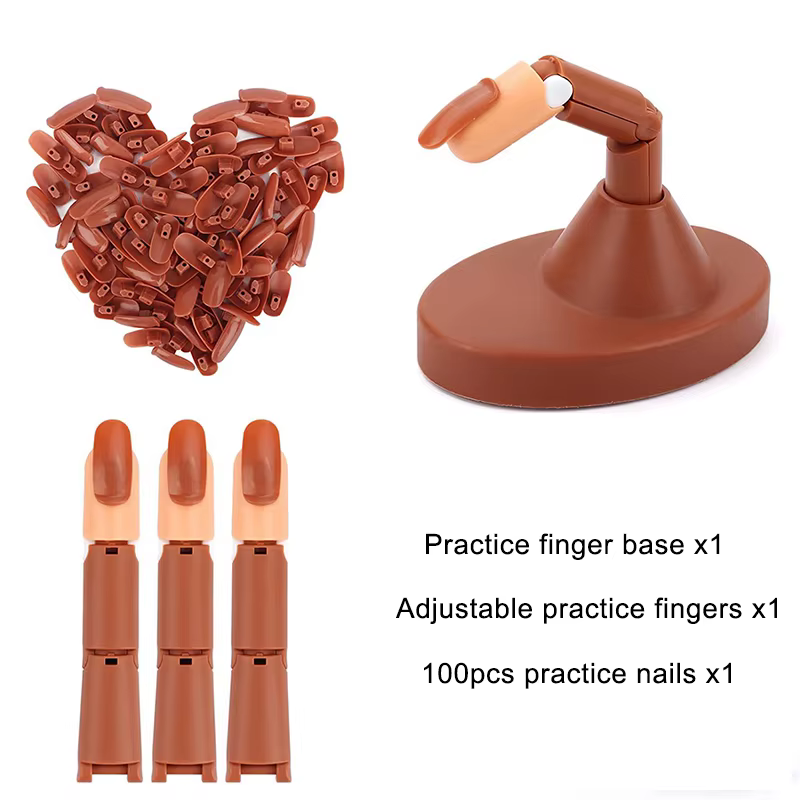 Nail Art pratique main manucure pratique doigt acrylique ongles conseils avec 100 pièces faux ongles