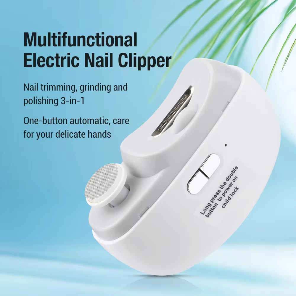 Coupe-ongles électrique, meulage et polissage avec lumière, automatique, Rechargeable, manucure pour