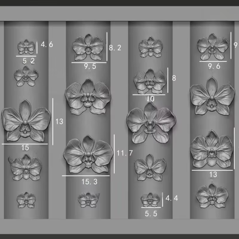 Moule à ongles 3D en silicone populaire, motif Phalaenopsis, orchidée papillon, accessoire de décora