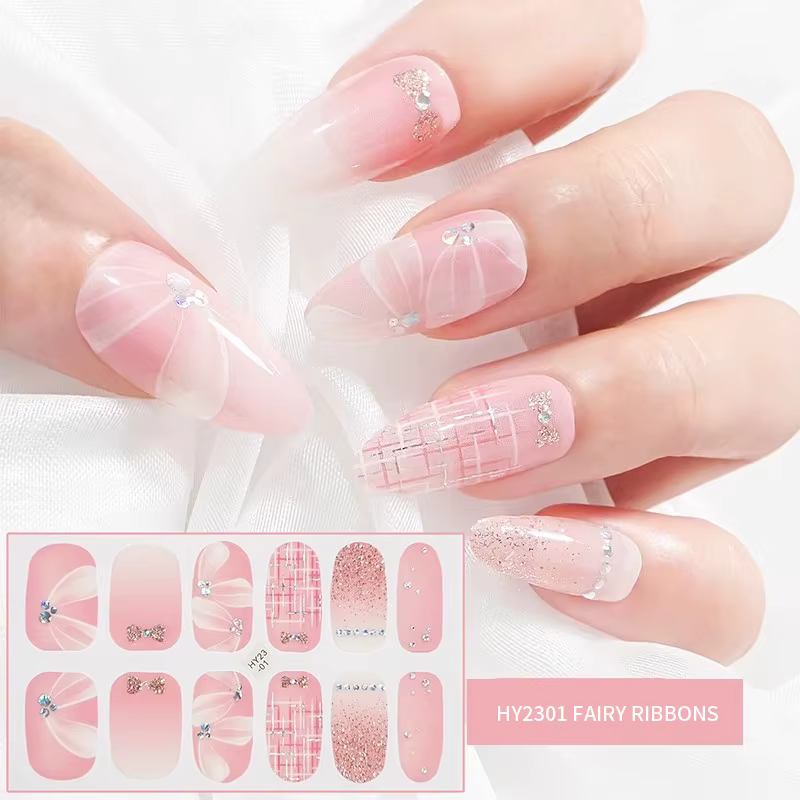 Autocollants adhésifs Uv en Gel pour ongles, ensemble Semi-durci, enveloppes, fournitures artistique
