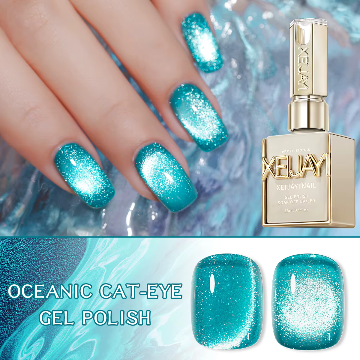 Vernis à ongles gel œil de chat à la goyave 15 ml, séchage rapide UV LED, gel pour nail art longue d