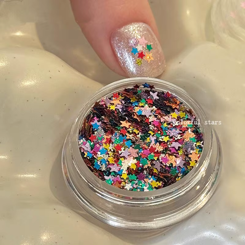 1 pot d'accessoires mignons pour salon de manucure, pour la création de motifs DIY, mini paillettes 