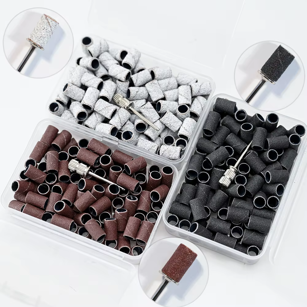 Mini bandes de ponçage zébrées pour ongles, machine électrique, forets à ongles, dissolvant de verni