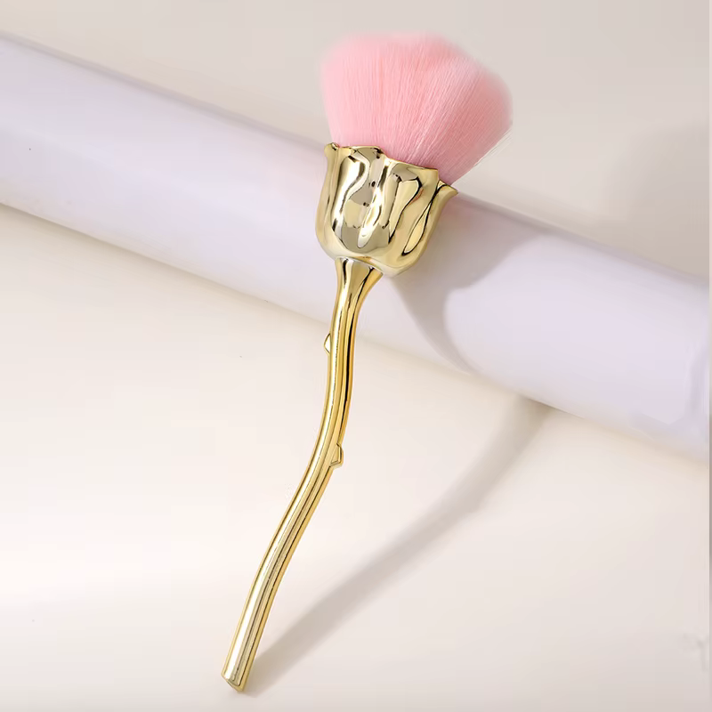 Brosse pour Nail Art, fleur Rose, pour enlever la poussière des ongles, acrylique, Gel UV, vernis, B