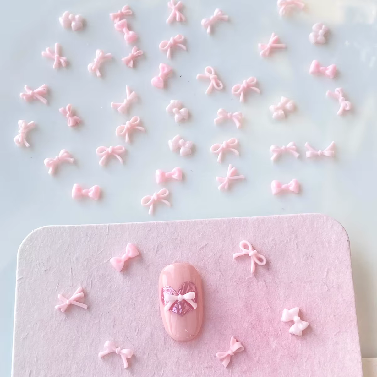 Mini nœud rose en résine pour Nail Art, 100 pièces, breloques en forme de mélange, ruban à nœud papi