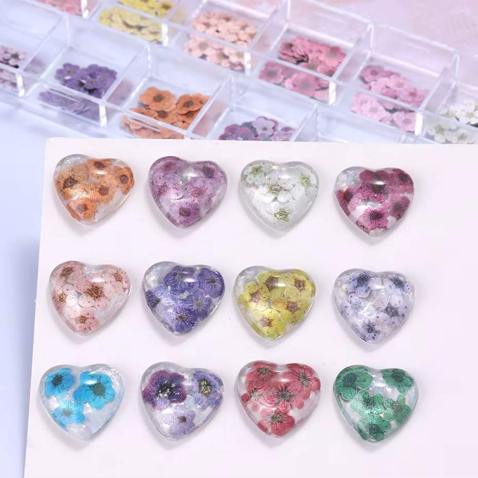 12 grilles 3D fleur colorée Ultra-mince résine remplissage pâte de bois tranche petite marguerite on
