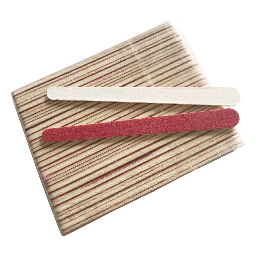 Lime à ongles en bois rouge, mini lime à ongles jetable, lime à ongles en bois, 50 pièces/lot