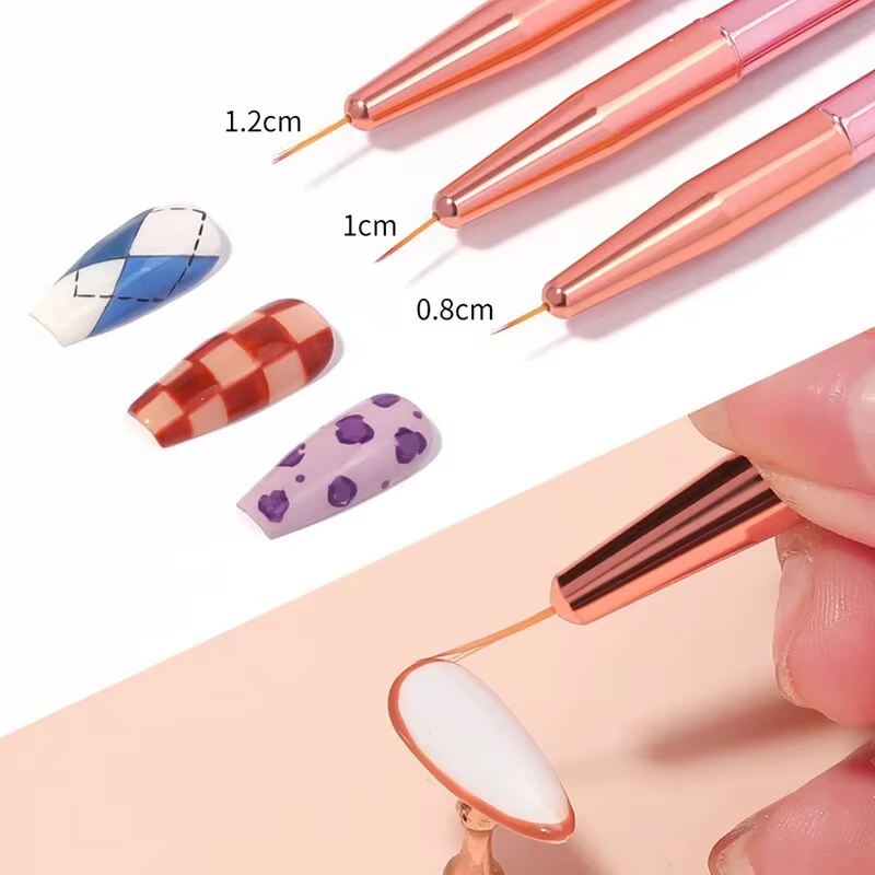 Ensemble de pinceaux à ongles professionnels, outils de manucure, conception de pointe, peinture, de