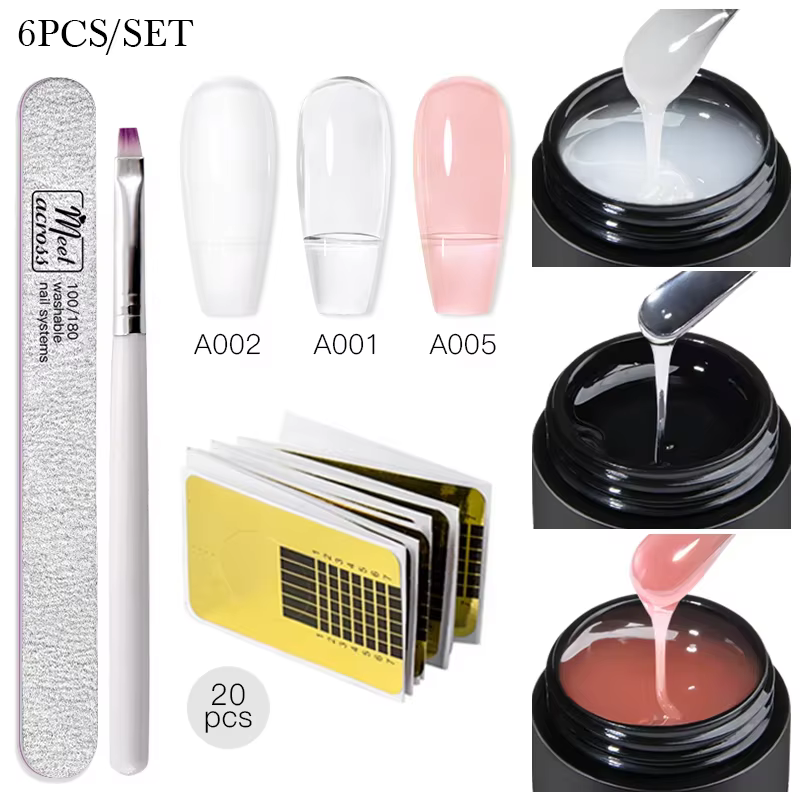 6pc bébé Boomer Extension ongles Gel vernis ensemble UV LED Semi Permanent constructeur Nail Art Gel