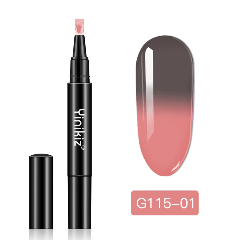 Stylo à colle pour vernis à ongles, changement progressif de couleur, Gel UV, changement de températ